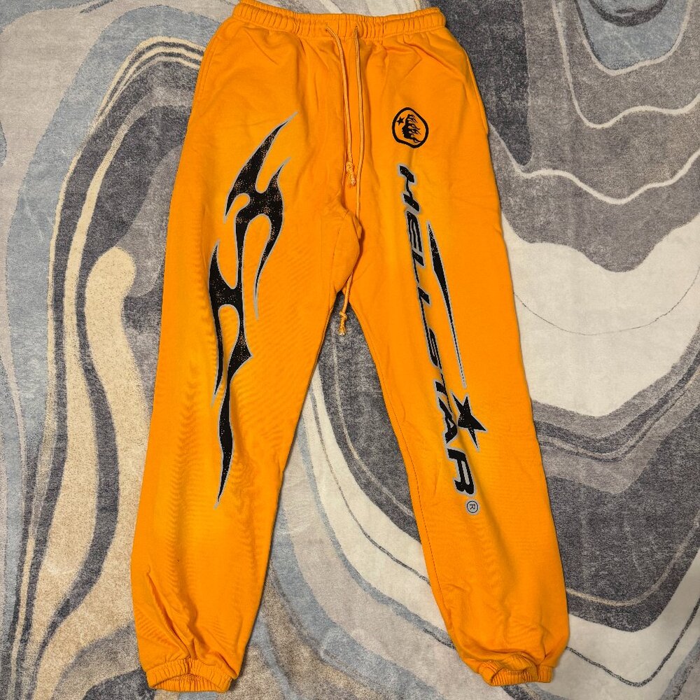 Hellstar Orange Flame Logo Sweatpants Size Men’s Large